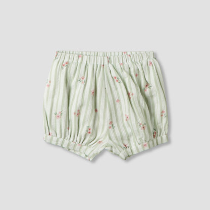 Giggles Square Neck Straps Sleeve Top and Shorts Set with Floral Print