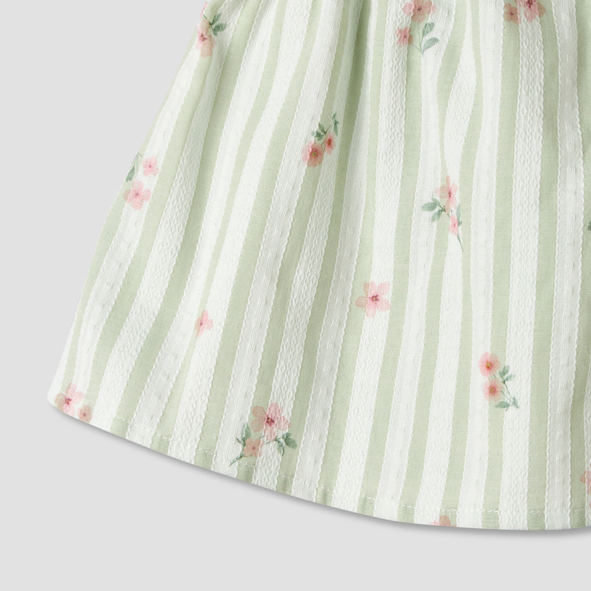 Giggles Square Neck Straps Sleeve Top and Shorts Set with Floral Print