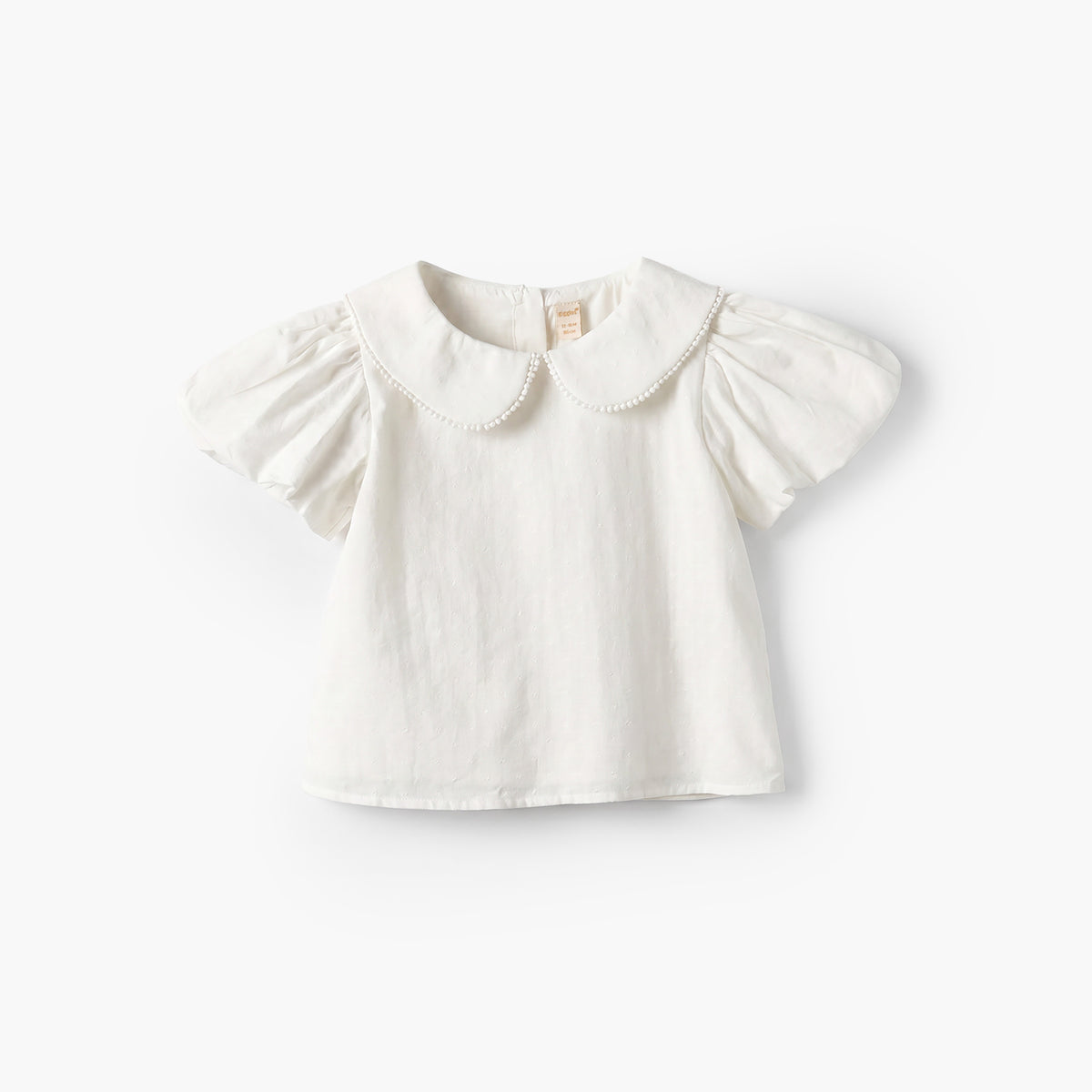 Giggles Peter Pan Collar Short Sleeves Top and Pinafore Set with Floral Embroidery