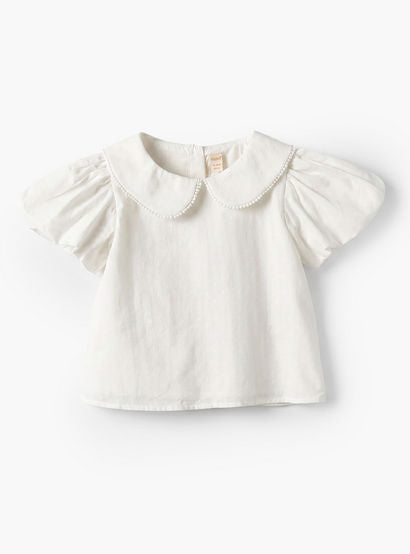 Giggles Peter Pan Collar Short Sleeves Top and Pinafore Set with Floral Embroidery-baby-girls-clothing-setsandcoords-image-4