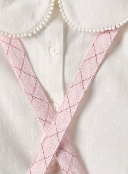 Giggles Peter Pan Collar Short Sleeves Top and Pinafore Set with Floral Embroidery-baby-girls-clothing-setsandcoords-image-8