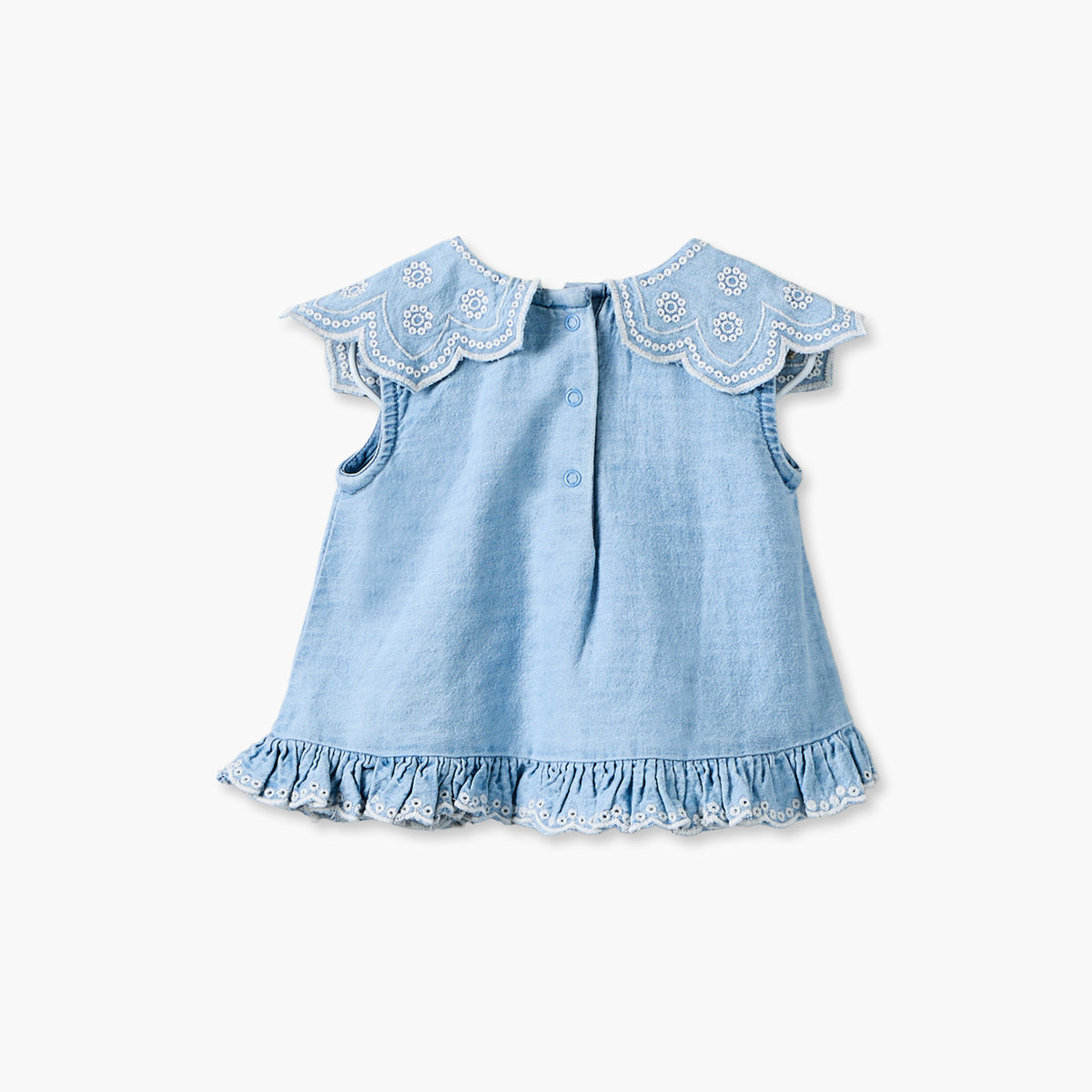 Giggles Collared Sleeveless Top and Pants Set with Embroidery
