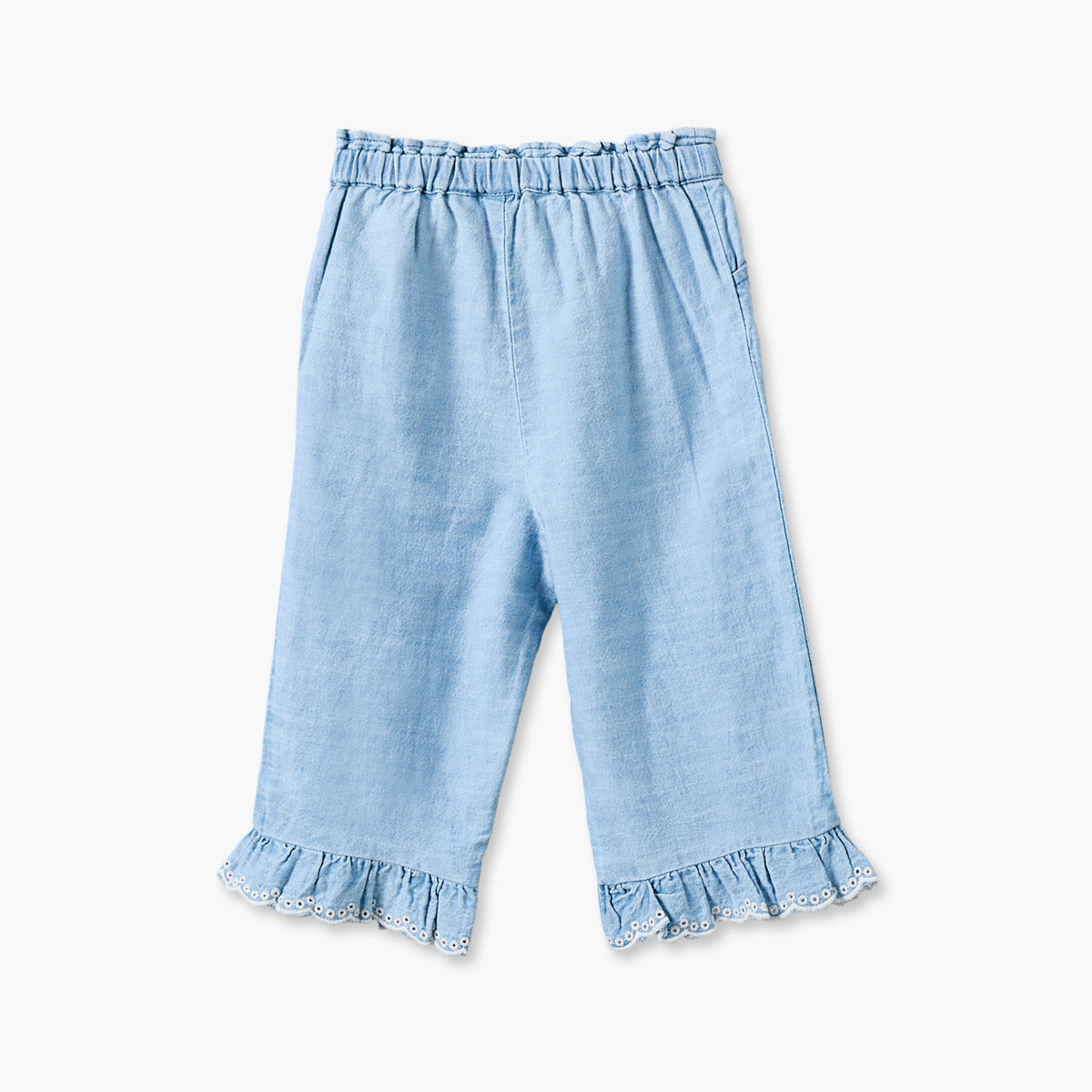 Giggles Collared Sleeveless Top and Pants Set with Embroidery