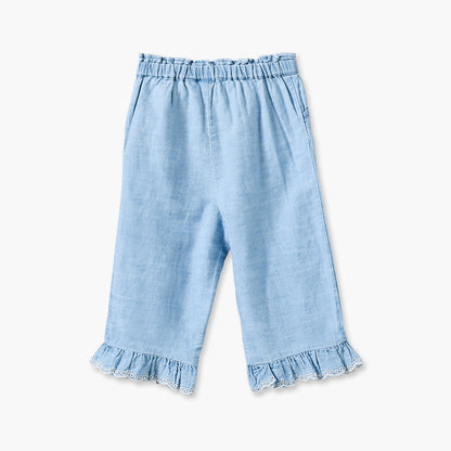Giggles Collared Sleeveless Top and Pants Set with Embroidery