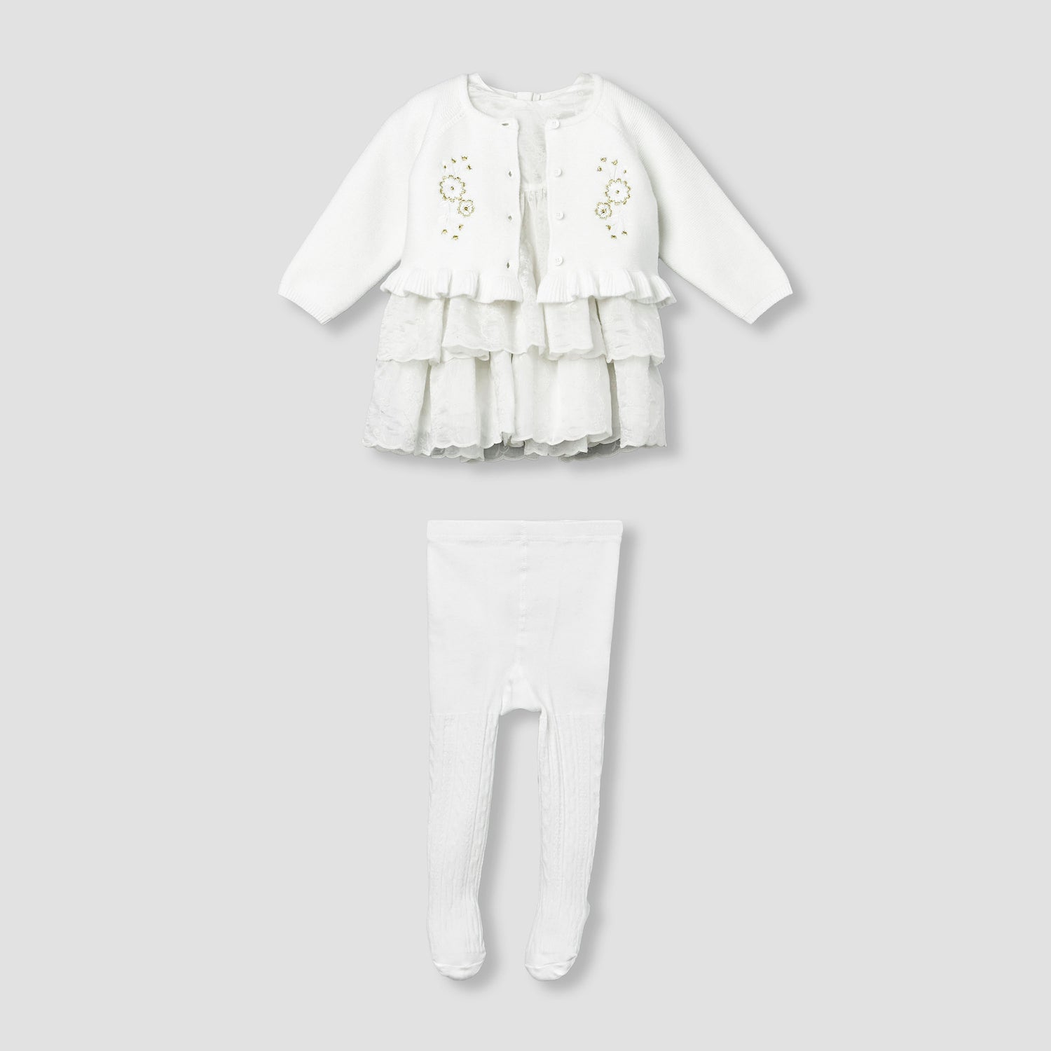 Set of 3 Giggles Clothing Gift Set with Floral Embroidery