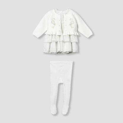 Set of 3 Giggles Clothing Gift Set with Floral Embroidery