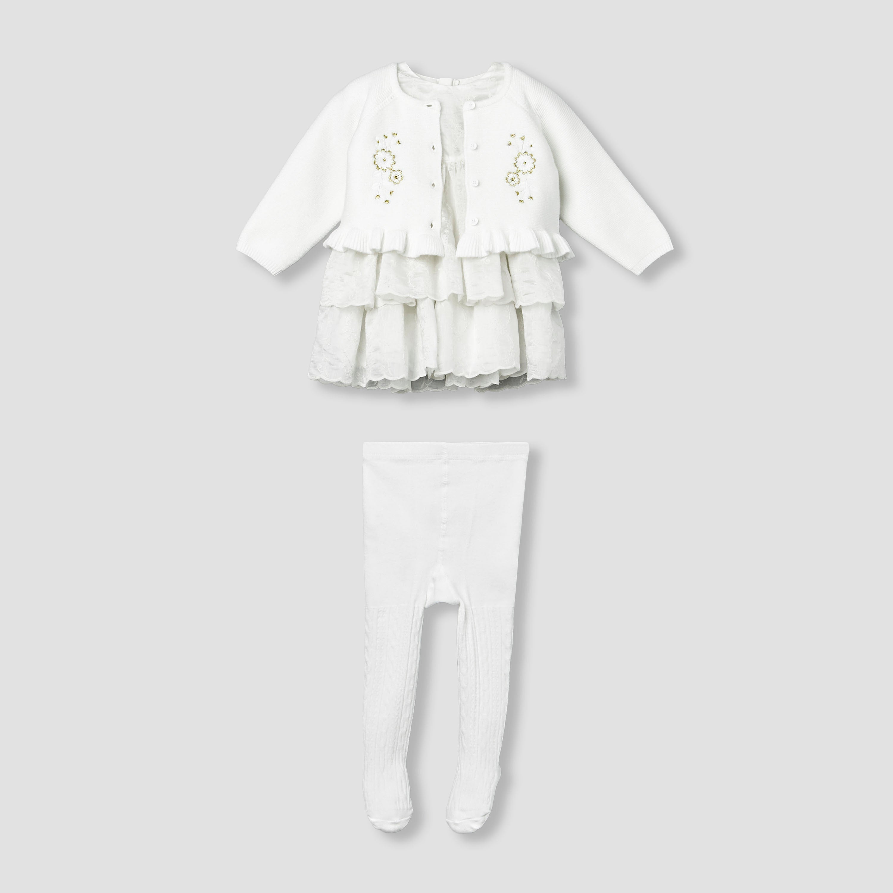 Set of 3 Giggles Clothing Gift Set with Floral Embroidery