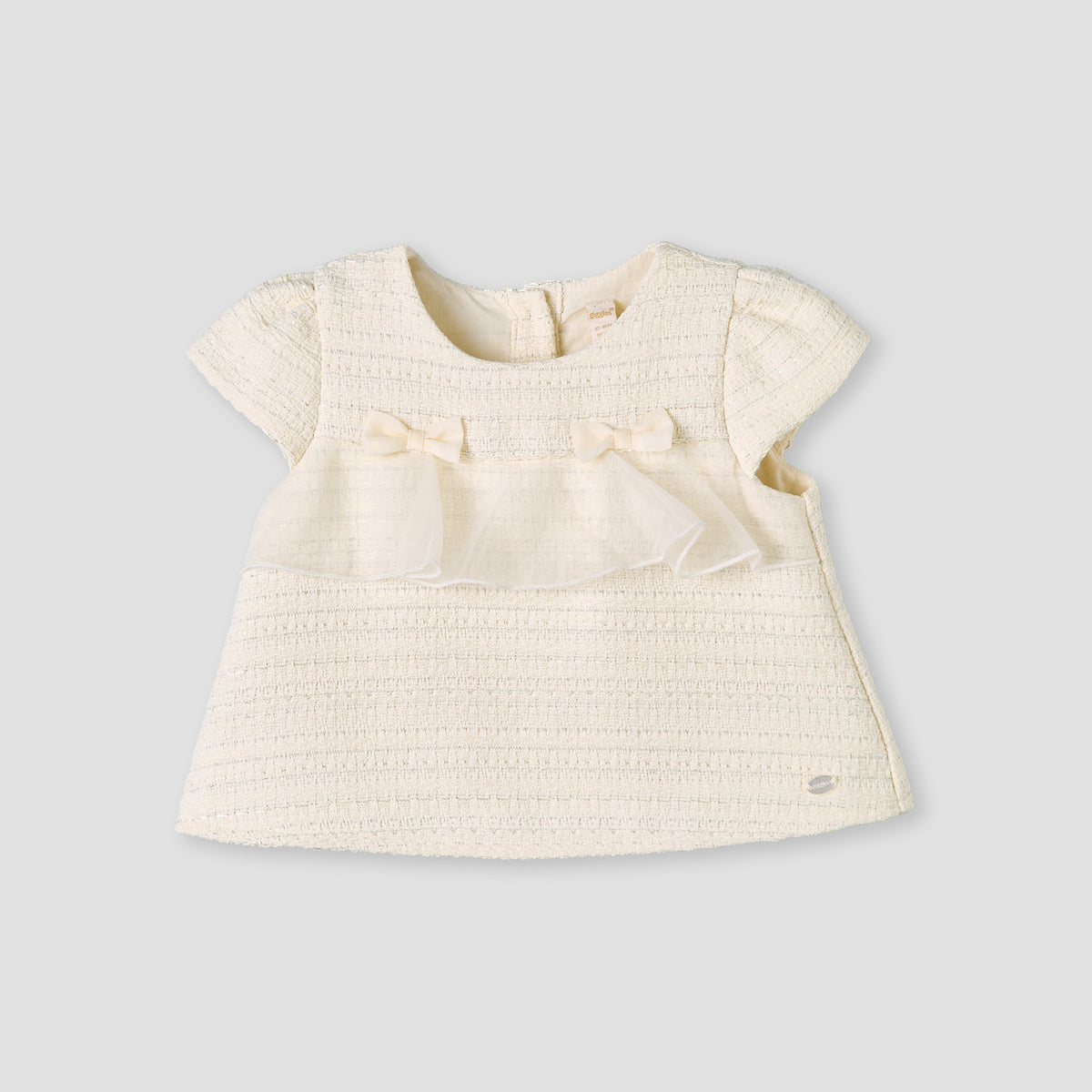 Giggles Crew Neck Short Sleeves Top and Skirt Set with Ruffle Detail