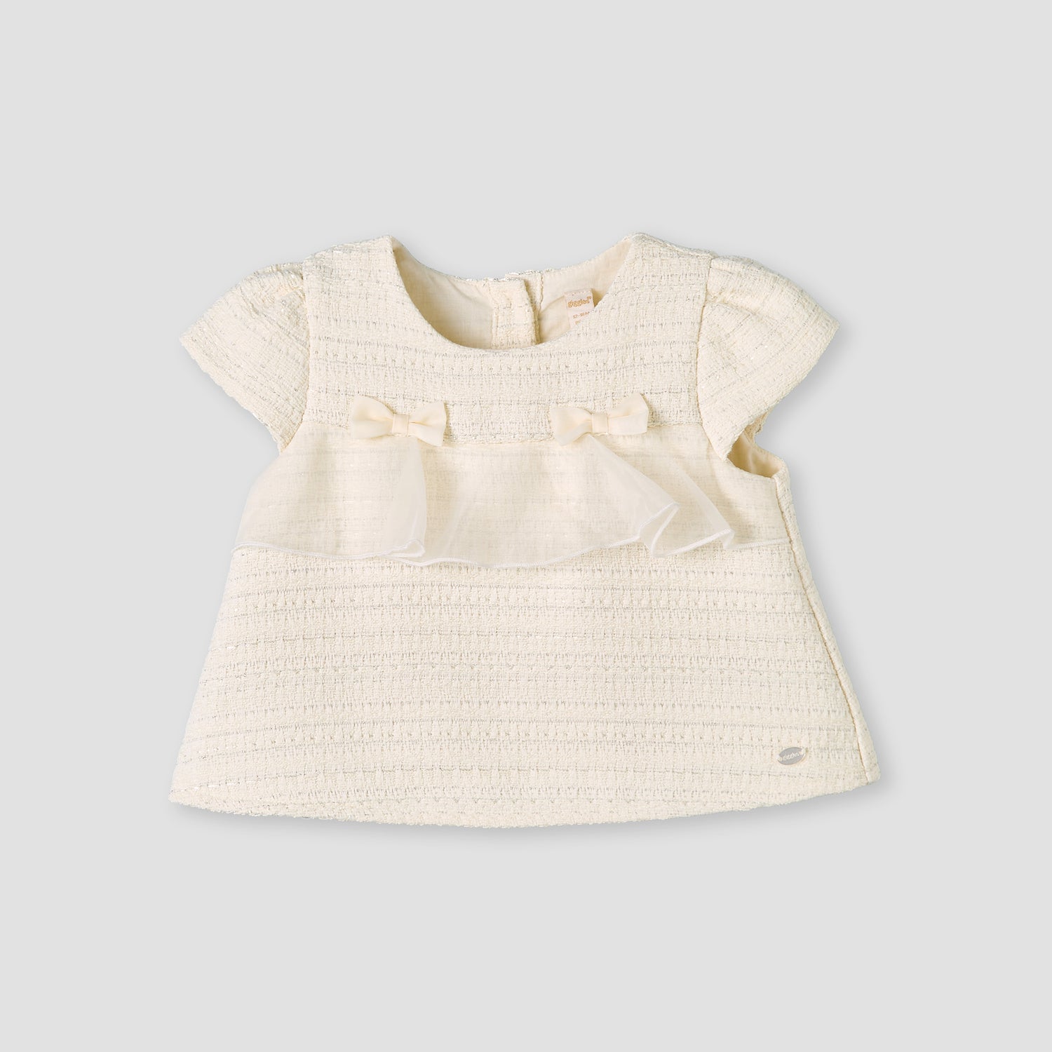 Giggles Crew Neck Short Sleeves Top and Skirt Set with Ruffle Detail