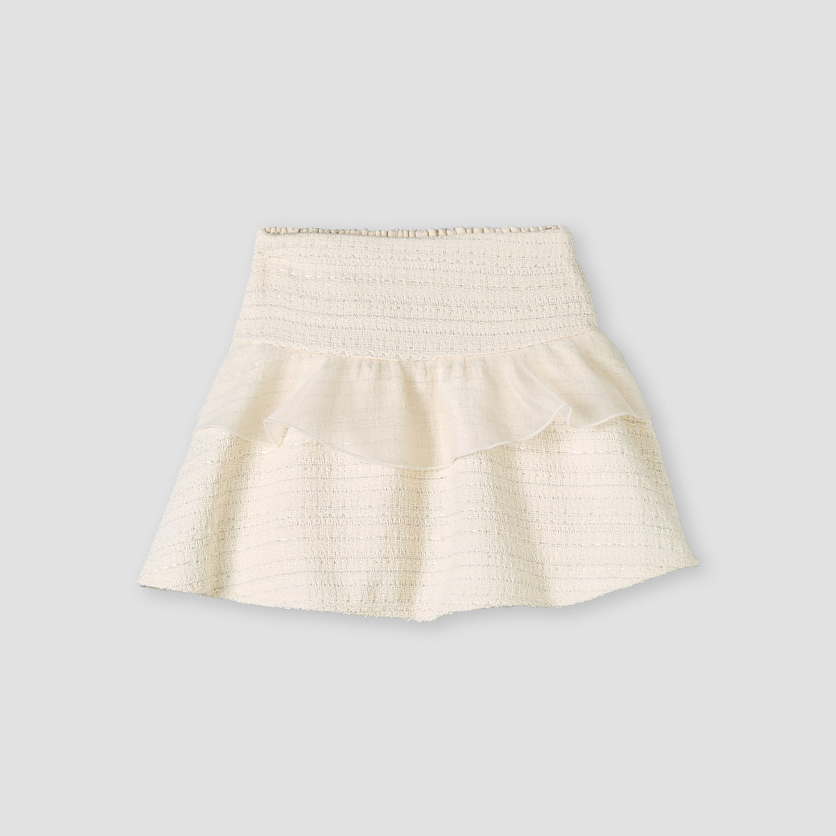 Giggles Crew Neck Short Sleeves Top and Skirt Set with Ruffle Detail