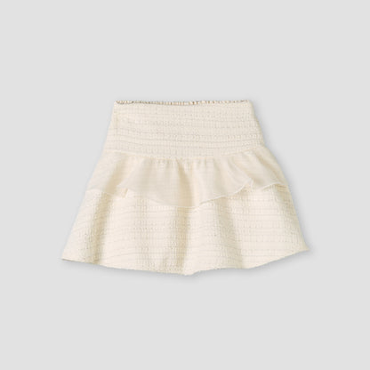 Giggles Crew Neck Short Sleeves Top and Skirt Set with Ruffle Detail
