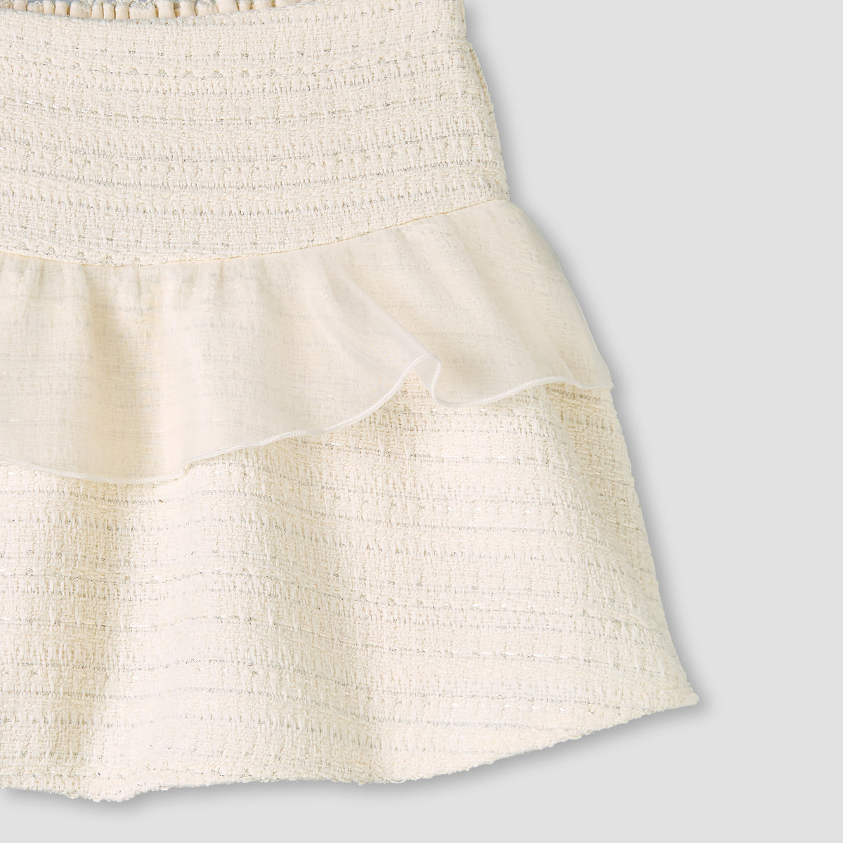 Giggles Crew Neck Short Sleeves Top and Skirt Set with Ruffle Detail