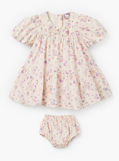 Sanrio Round Neck Short Sleeve Dress with Bloomers-baby-girls-clothing-dressesandjumpsuits-image-2