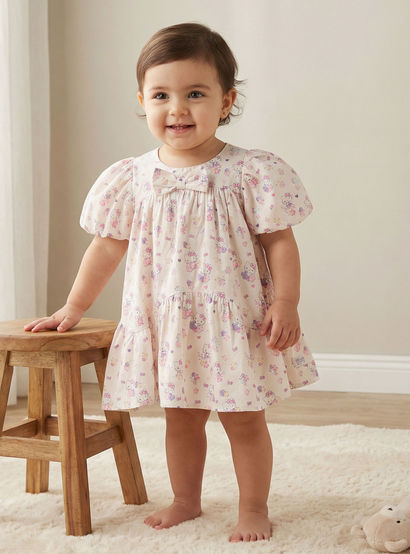 Sanrio Round Neck Short Sleeve Dress with Bloomers-baby-girls-clothing-dressesandjumpsuits-image-1