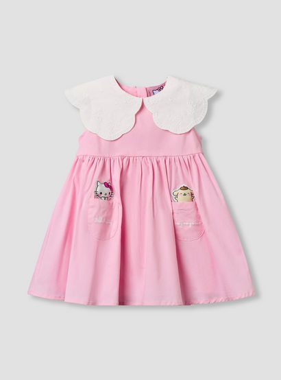 Sanrio Round Neck Sleeveless Dress with Hello Kitty Applique-baby-girls-clothing-dressesandjumpsuits-image-2