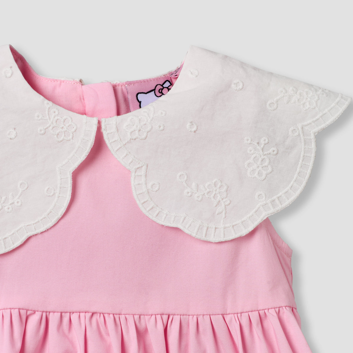 Sanrio Round Neck Sleeveless Dress with Hello Kitty Applique