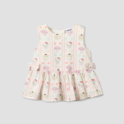 Sanrio Round Neck Sleeveless Top and Shorts Set with Hello Kitty and Friends Print