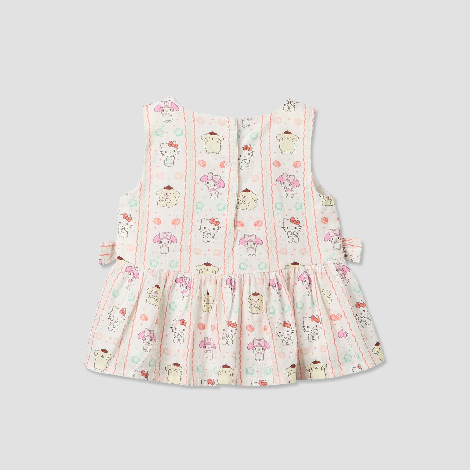 Sanrio Round Neck Sleeveless Top and Shorts Set with Hello Kitty and Friends Print