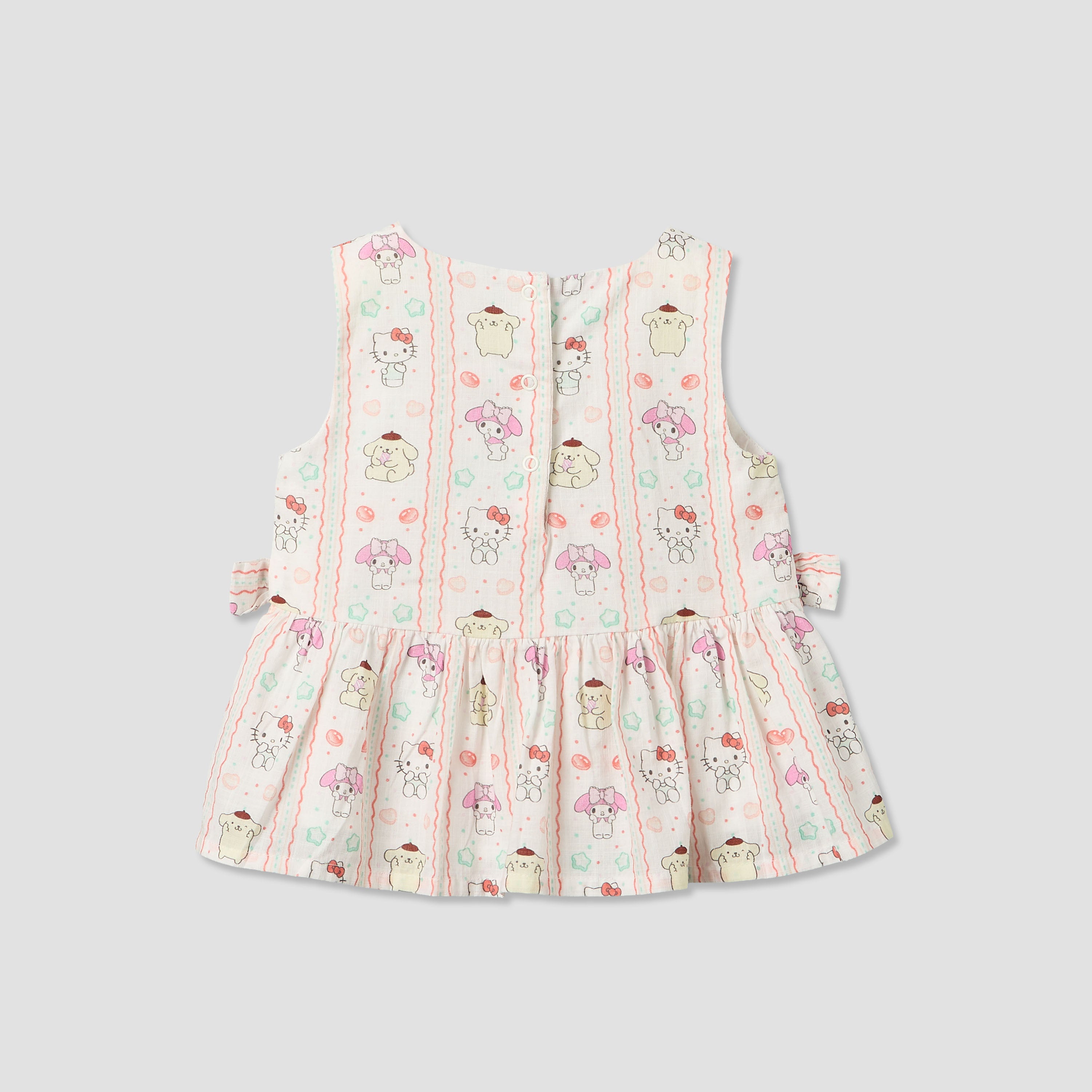 Sanrio Round Neck Sleeveless Top and Shorts Set with Hello Kitty and Friends Print