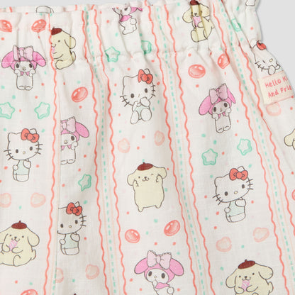 Sanrio Round Neck Sleeveless Top and Shorts Set with Hello Kitty and Friends Print