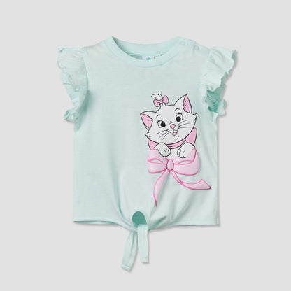 Pack of 2 Disney Round Neck Short Sleeves T-shirt with Marie Print