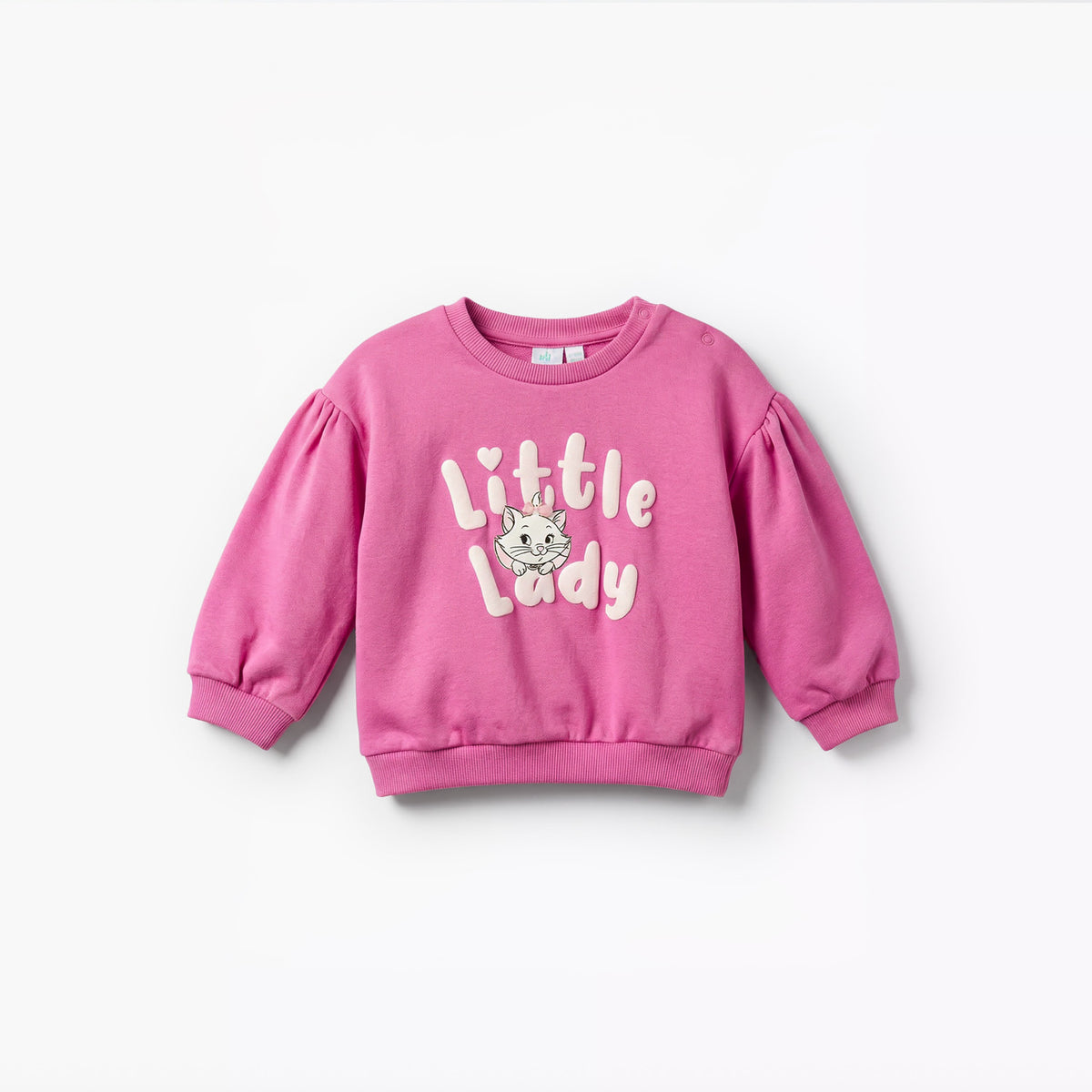 Disney Round Neck Long Sleeve Sweatshirt and Joggers Set with Marie Print
