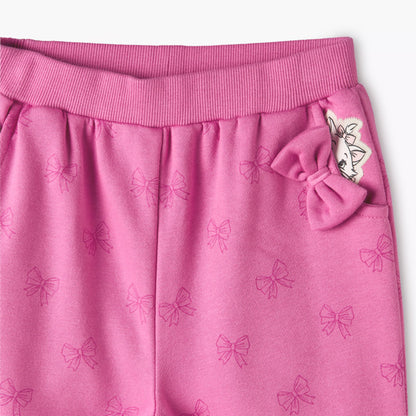 Disney Round Neck Long Sleeve Sweatshirt and Joggers Set with Marie Print