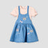 Disney Crew Neck Short Sleeves Top and Denim Pinafore Set with Marie Embroidery