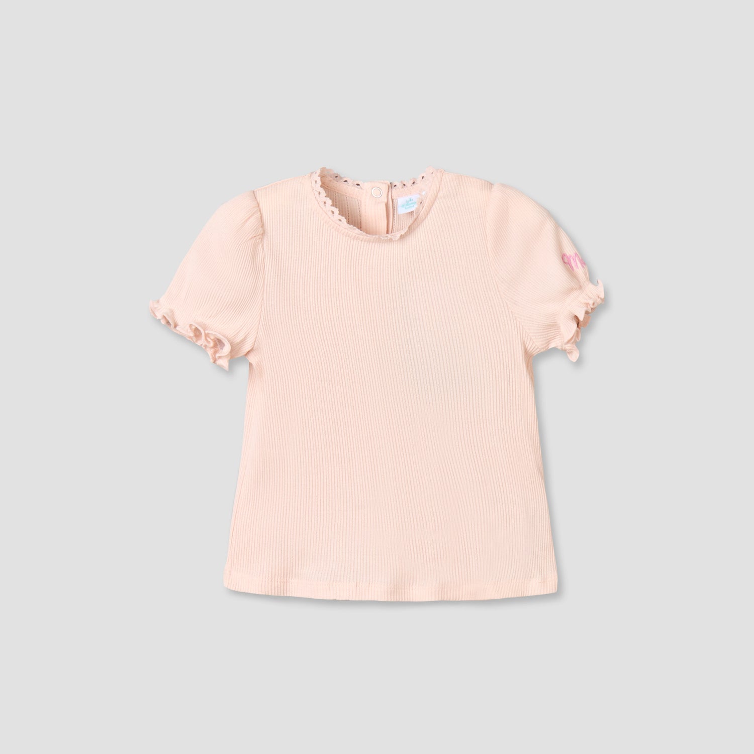 Disney Crew Neck Short Sleeves Top and Denim Pinafore Set with Marie Embroidery