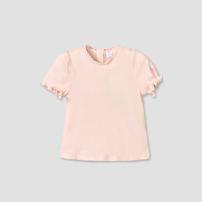 Disney Crew Neck Short Sleeves Top and Denim Pinafore Set with Marie Embroidery