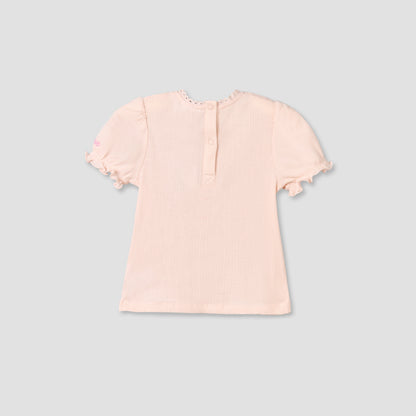 Disney Crew Neck Short Sleeves Top and Denim Pinafore Set with Marie Embroidery