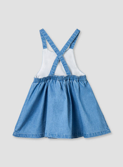 Disney Crew Neck Short Sleeves Top and Denim Pinafore Set with Marie Embroidery-baby-girls-clothing-setsandcoords-image-7