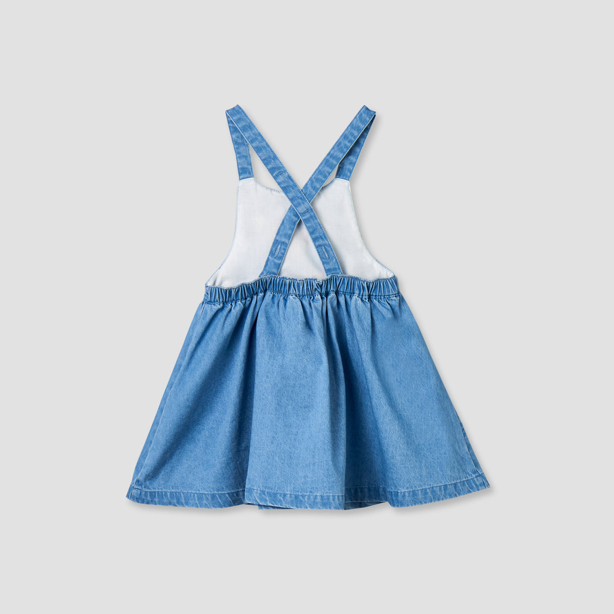 Disney Crew Neck Short Sleeves Top and Denim Pinafore Set with Marie Embroidery