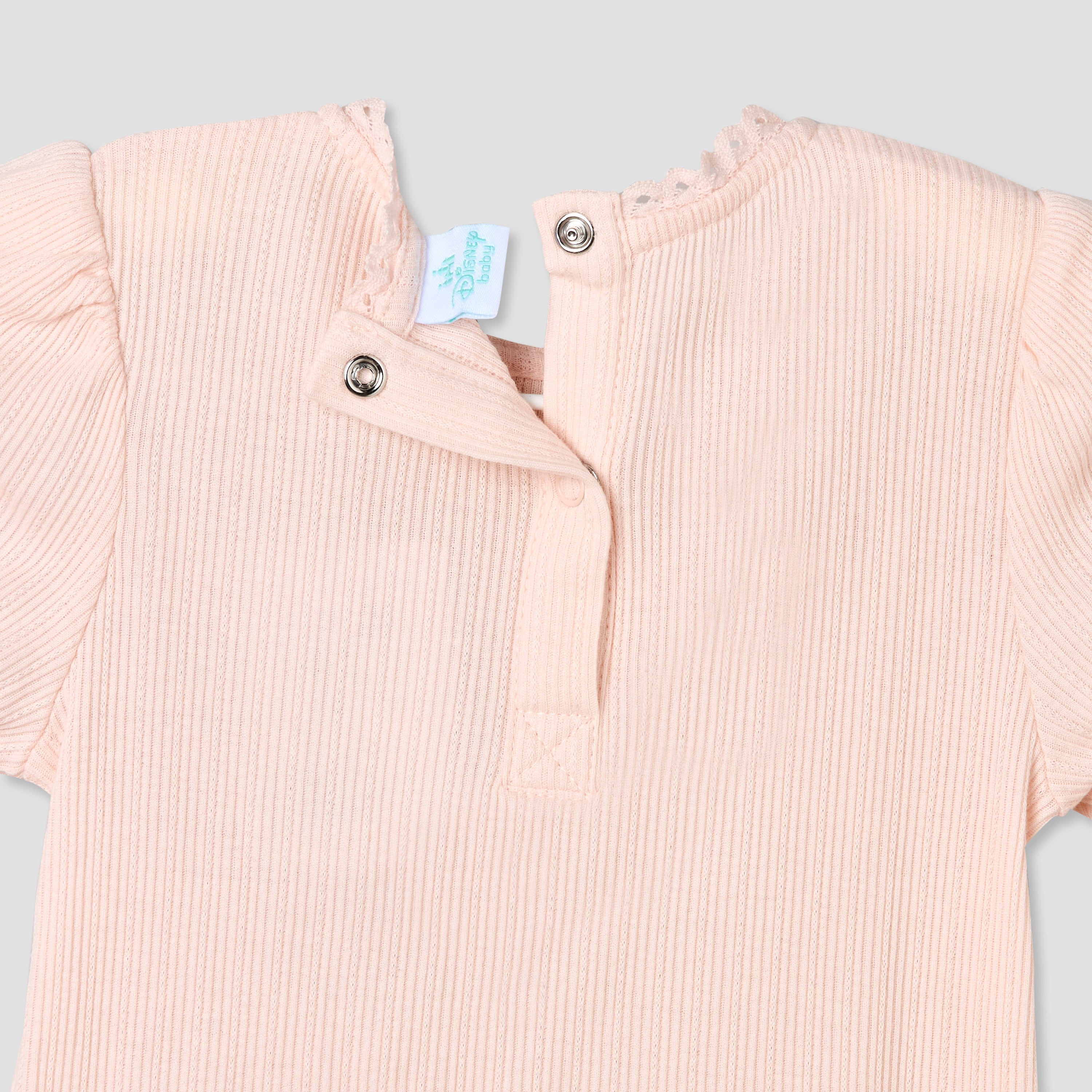Disney Crew Neck Short Sleeves Top and Denim Pinafore Set with Marie Embroidery
