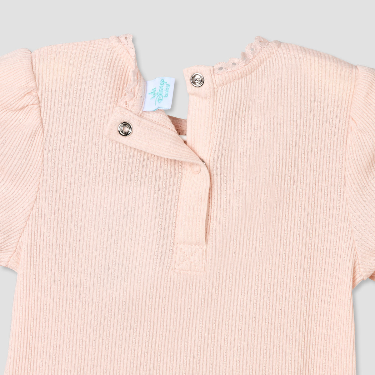 Disney Crew Neck Short Sleeves Top and Denim Pinafore Set with Marie Embroidery