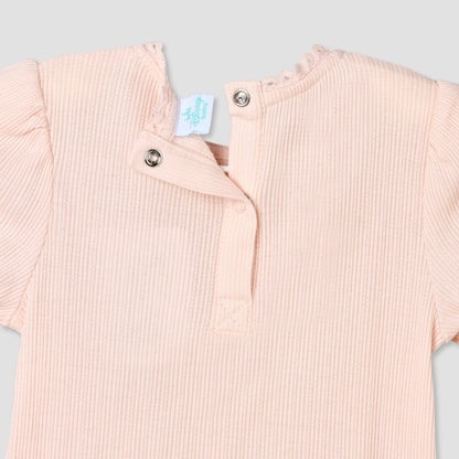 Disney Crew Neck Short Sleeves Top and Denim Pinafore Set with Marie Embroidery