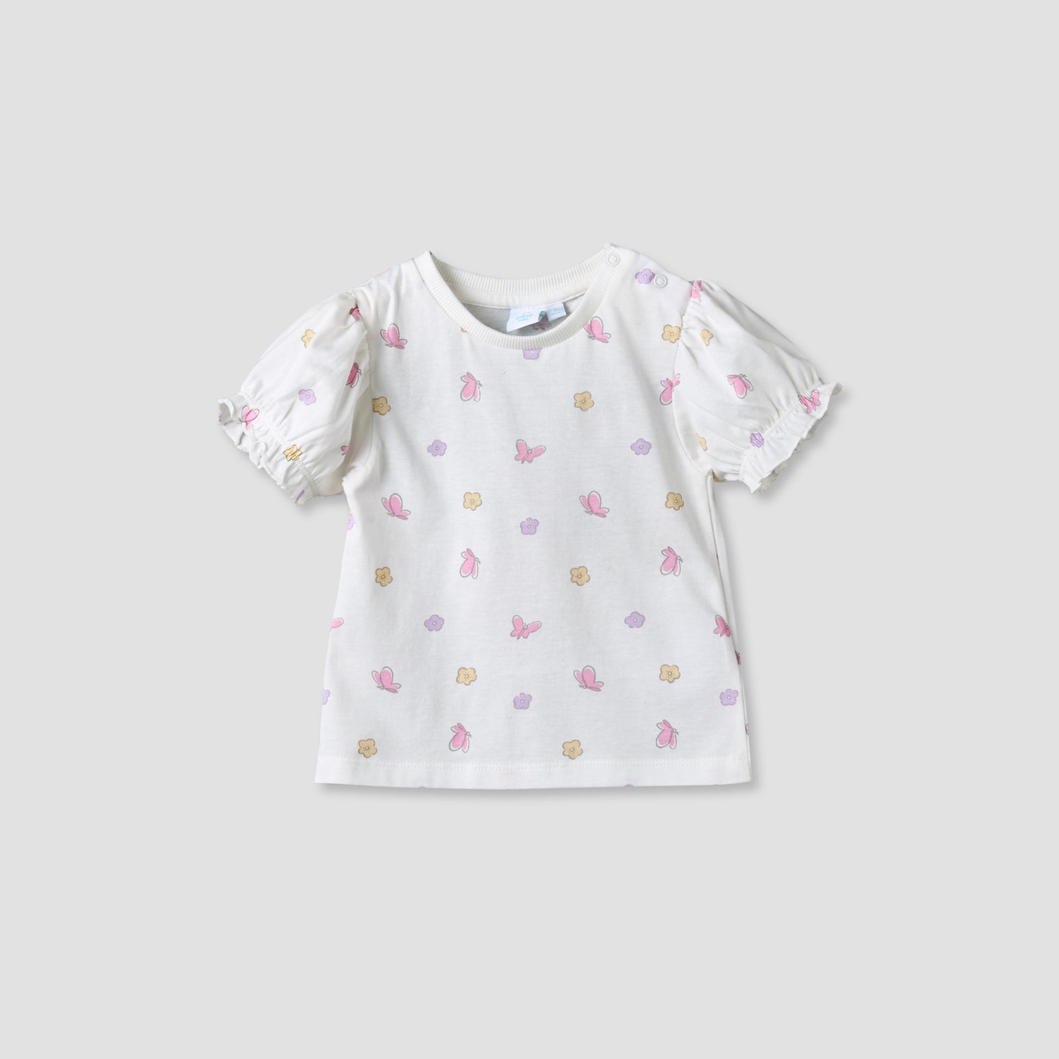 Disney Round Neck Short Sleeves T-shirt and Dungaree Set with Minnie Mouse Print