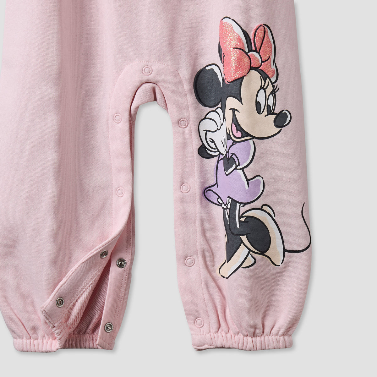Disney Round Neck Short Sleeves T-shirt and Dungaree Set with Minnie Mouse Print