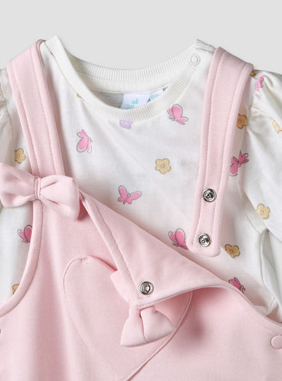 Disney Round Neck Short Sleeves T-shirt and Dungaree Set with Minnie Mouse Print-baby-girls-clothing-setsandcoords-image-9