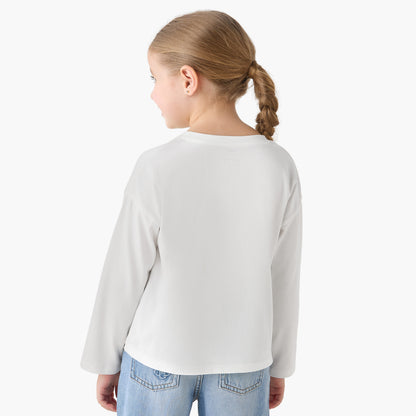 Juniors Crew Neck Long Sleeves T-shirt with Print