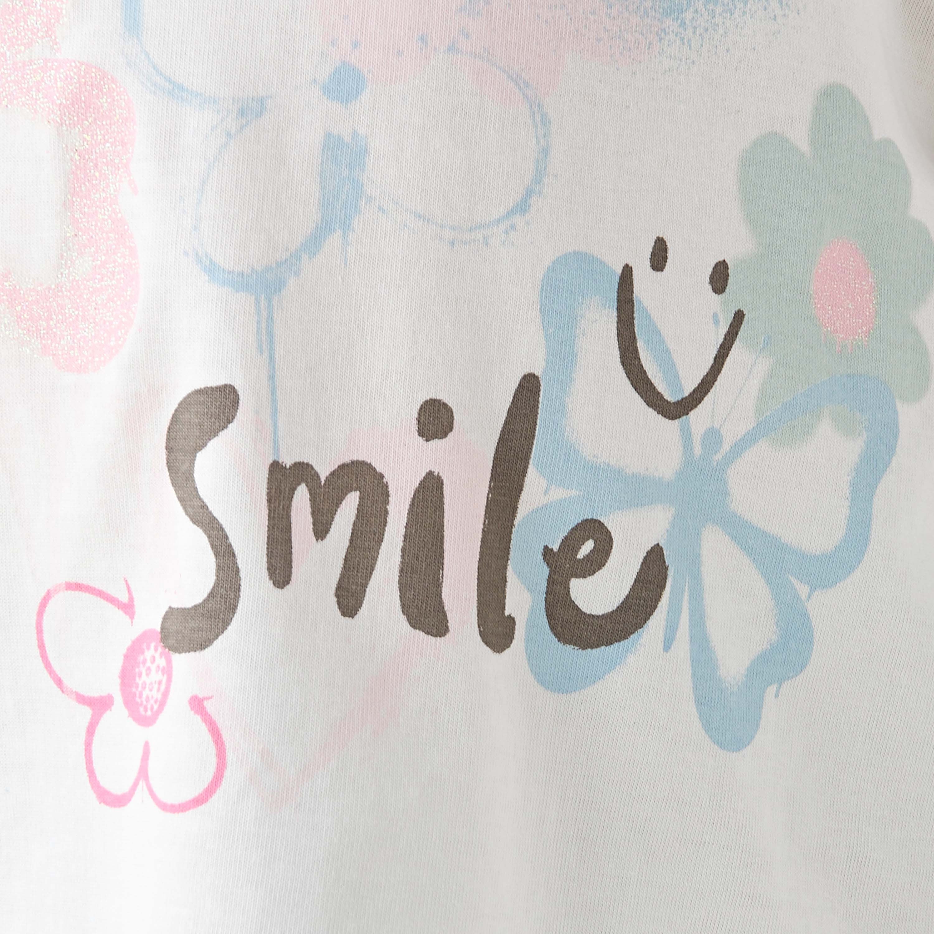 Juniors Crew Neck Long Sleeves T-shirt with Print