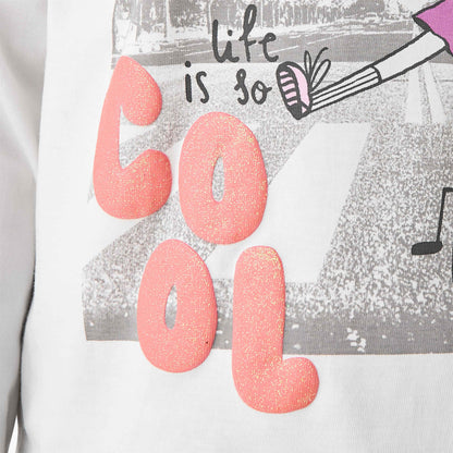 Juniors Crew Neck Long Sleeves T-shirt with Print