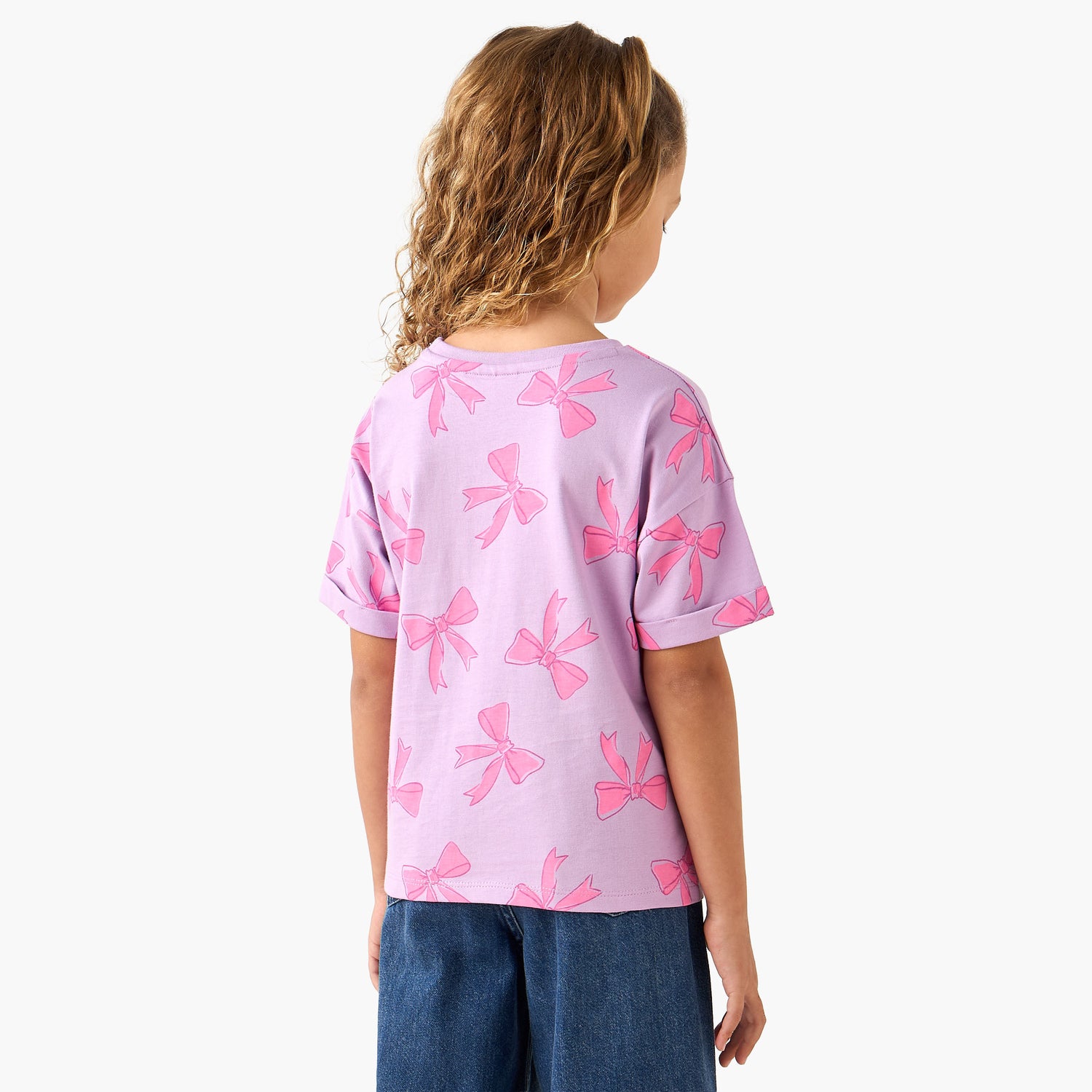 Juniors Crew Neck Short Sleeves T-shirt with Slogan Sequin Detail