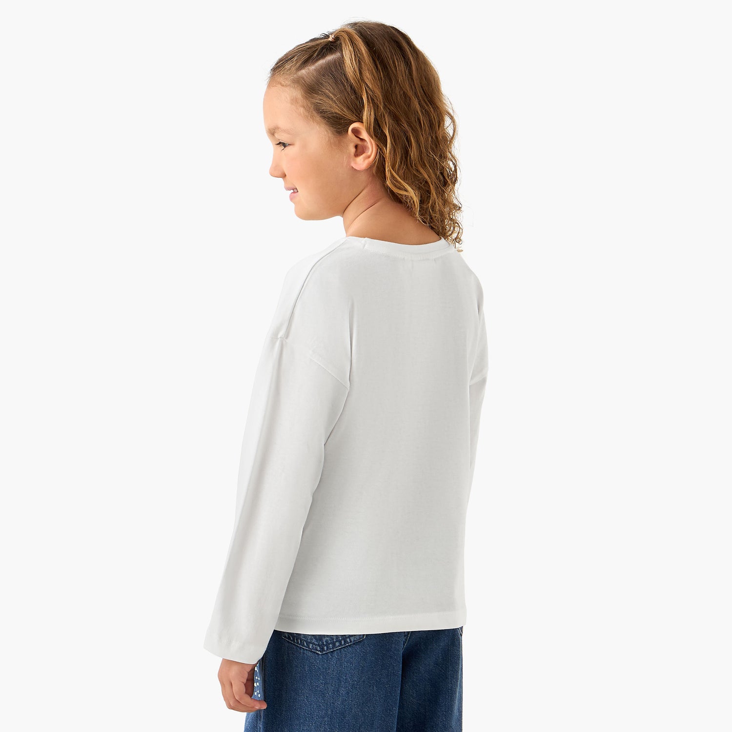 Juniors Crew Neck Long Sleeves T-shirt with Print