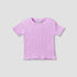Juniors Crew Neck Short Sleeves T-shirt with Ribbed Design - Pink / 1-2 yrs