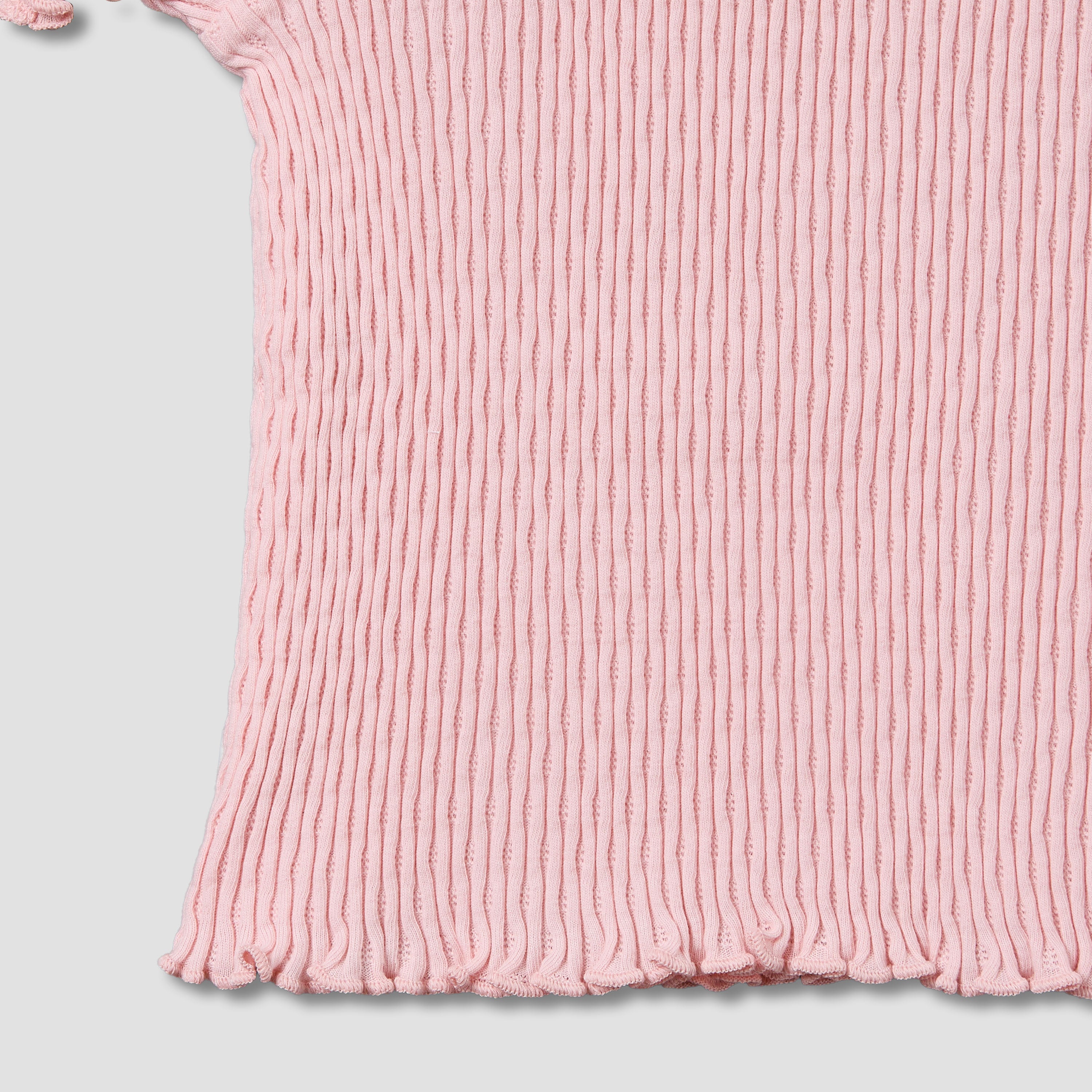 Juniors Crew Neck Short Sleeves T-shirt with Ribbed Design