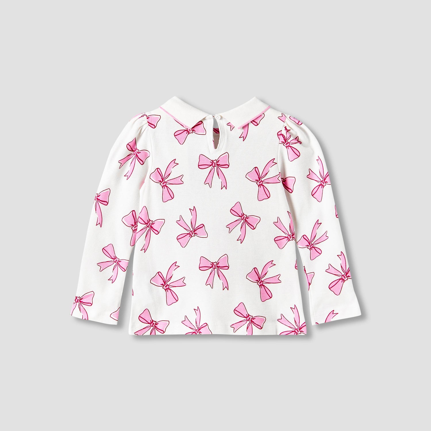 Juniors Collared Long Sleeves Polo T-shirt with Print