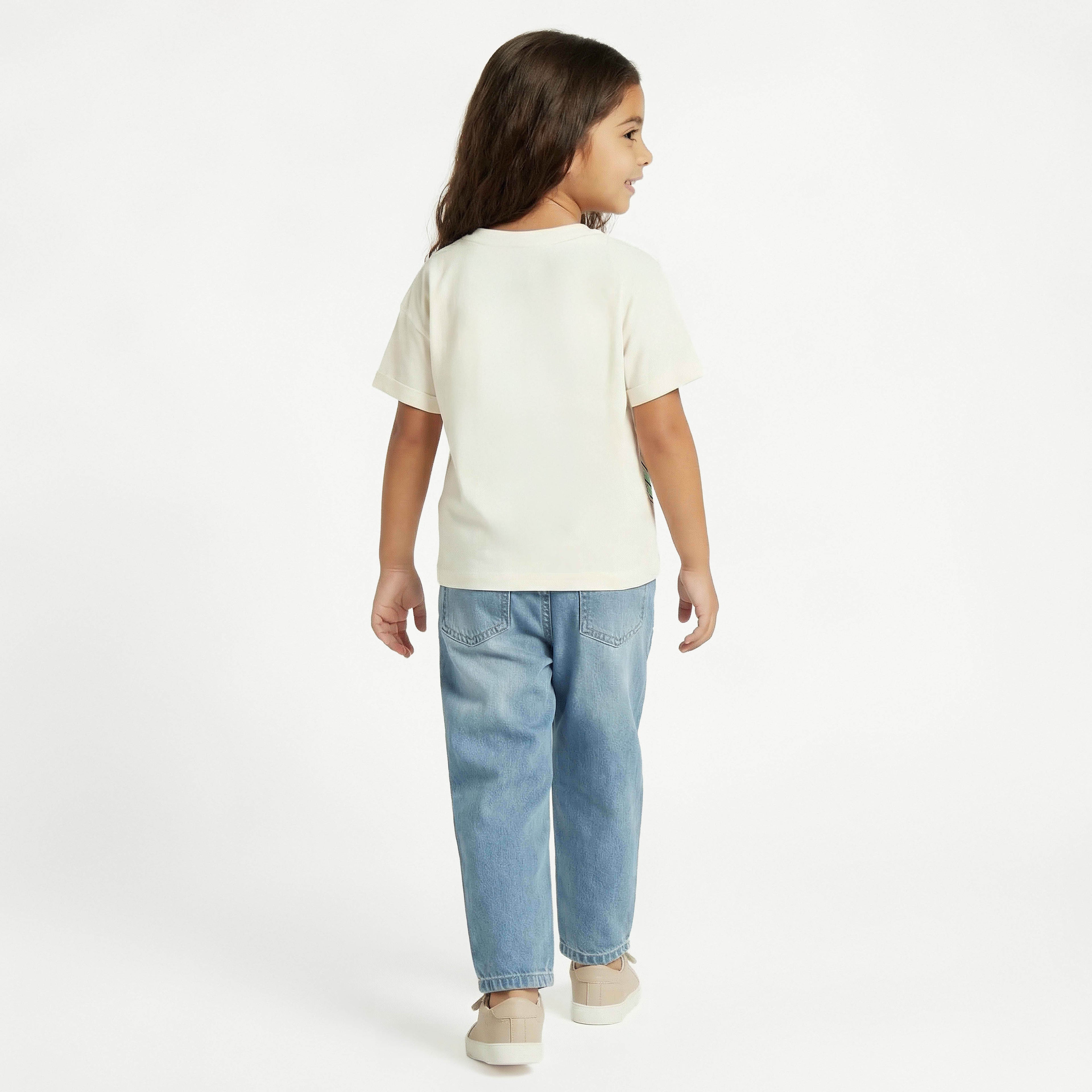 Juniors Round Neck Short Sleeves T-shirt with Unicorn Sequin Detail