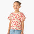 Juniors Crew Neck Short Ruffle Sleeves T-shirt with Print - Peach / 1-2 yrs