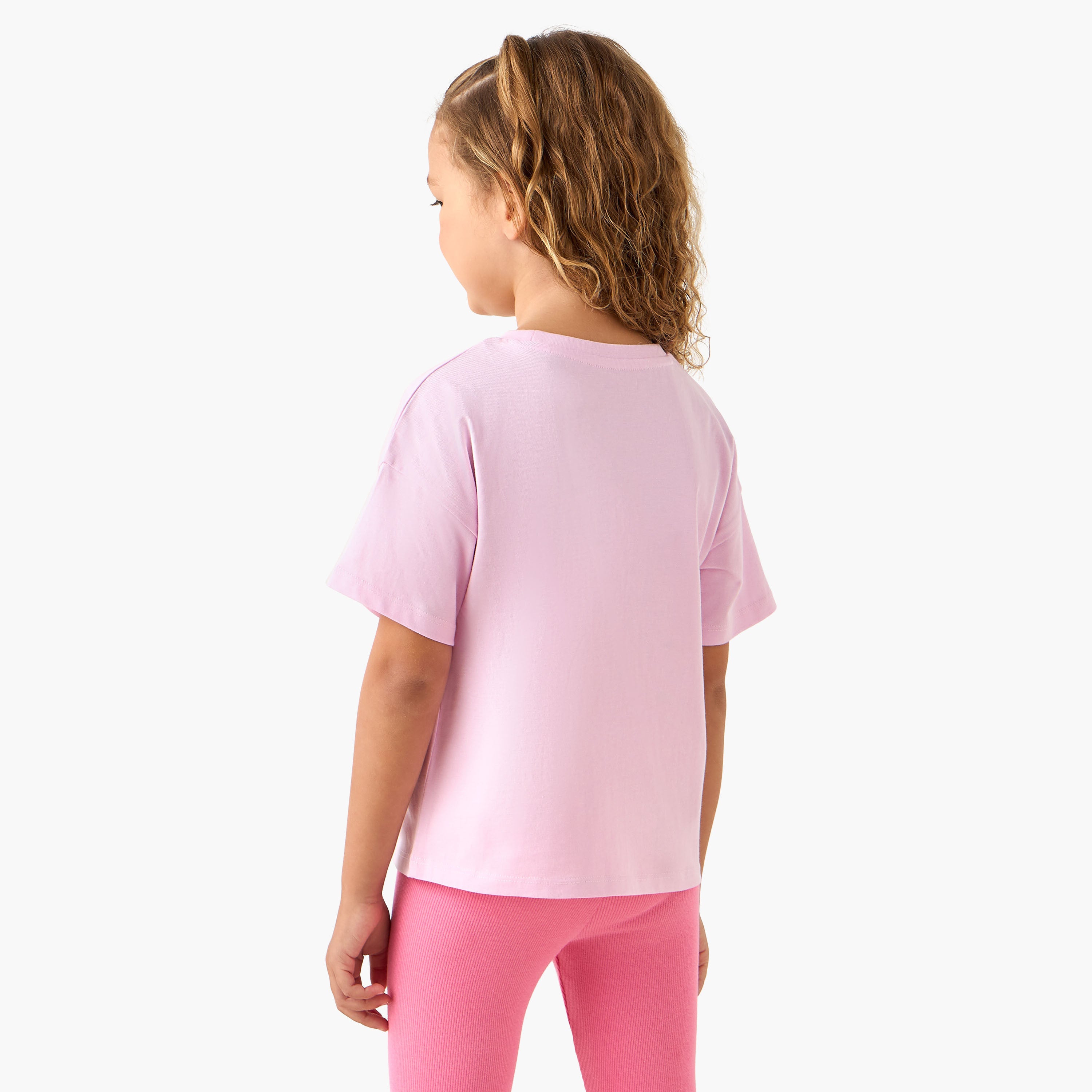 Juniors Crew Neck Short Sleeves T-shirt with Graphic Print